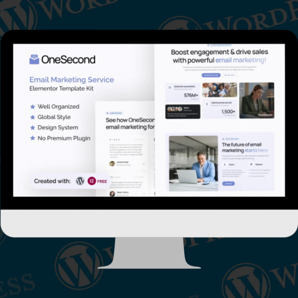 OneSecond — Kit de Templates Elementor para Serviços de Marketing por E-mail